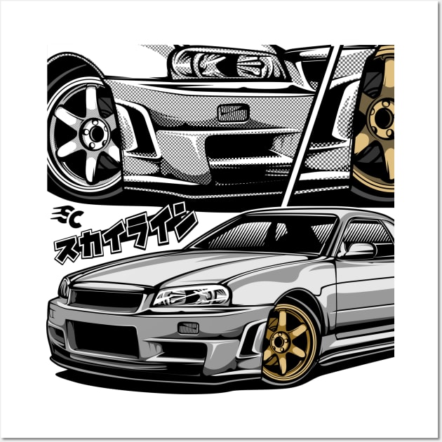 Skyline R Generation R34 Wall Art by pujartwork